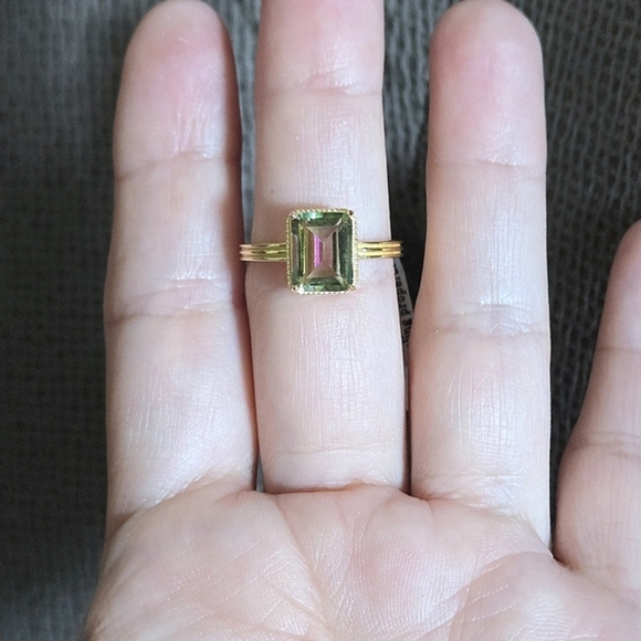 Shivam Rectangular Green💚 Quartz Ring💍 - NWT - Picture 4 of 16